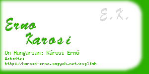 erno karosi business card