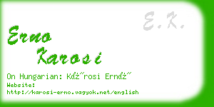 erno karosi business card